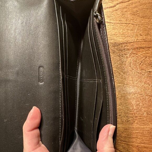 COACH KRISTINE EMBOSSED PYTHON LEATHER SLIM ENVELOPE WALLET Metallic BROWN - Picture 9 of 10